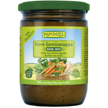 Klare Gemüsesuppe, ohne Hefe